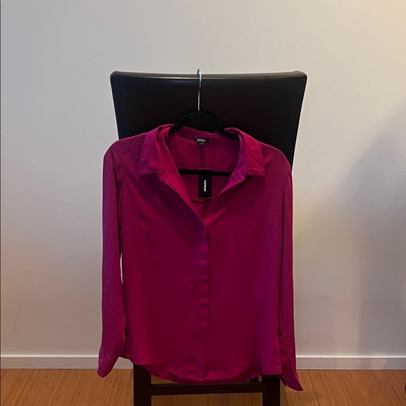 Express Tops - Express Fuchsia Button-Down Shirt